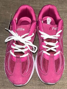 FitVille Women's Athletic Sneakers in Bright Pink9.5EW Plantar Fasciitis NWT